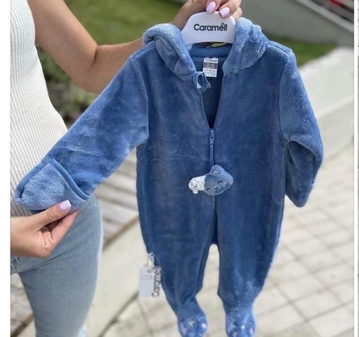 Теплий плюшевий комбінезон на 3-6 міс