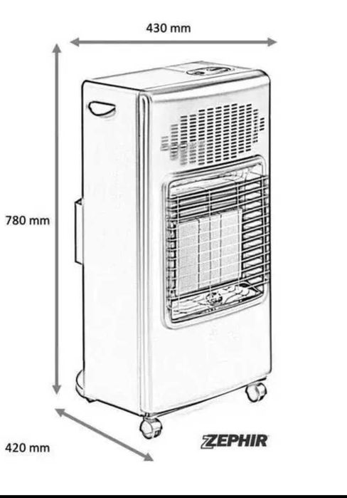 Інфрачервоний газовий обігрівач zipher 4,2 кВт Італія