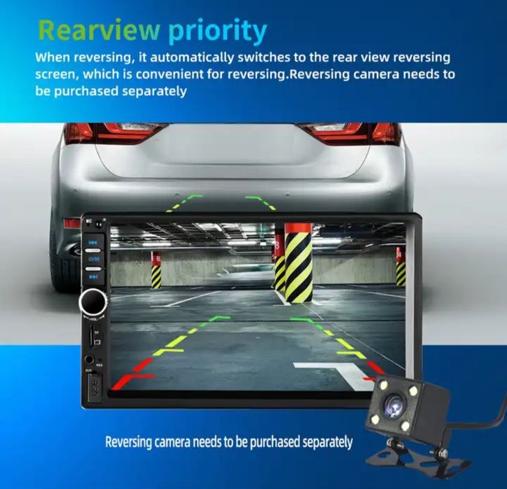 Rádio 2 Din ecrã táctil, USB, SD, BLUETOOTH, MirrorLink+Kit Mãos Livre