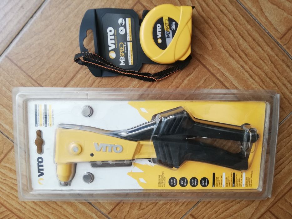 Ferramentas Vito máquina Rebitar PROFESSIONAL e Fita métrica NOVAS