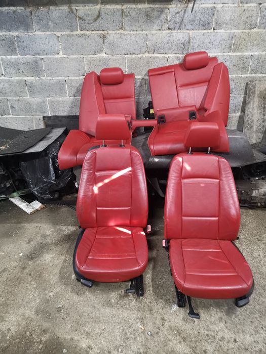BMW E92 fotele czerwona skóra + boczki przedlif