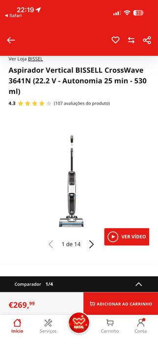 Aspirador Vertical BISSELL CrossWave 3641N