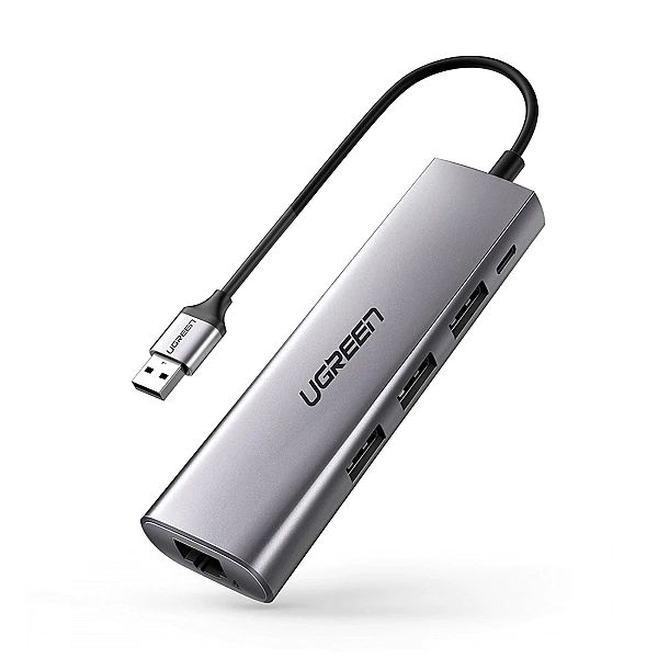 Adapter Ugreen CM266, 60812/5w1 USB-A 3.0 - RJ45 / 3x USB-A 3.0 / micr