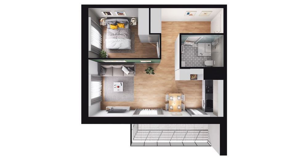 2-pokojowe mieszkanie 43m2 + balkon Bez Prowizji