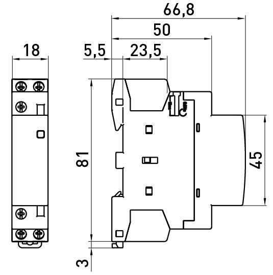 Stycznik modułowy PRO 2p 25A 2NC 230V