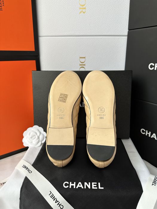 Baleriny chanel beige leather