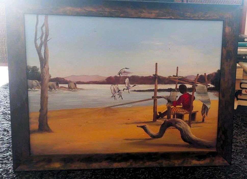 Quadro com paisagem africana