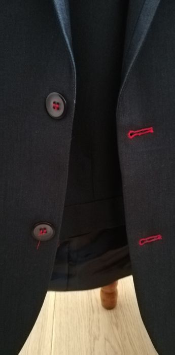 Garnitur męski z obszyciami