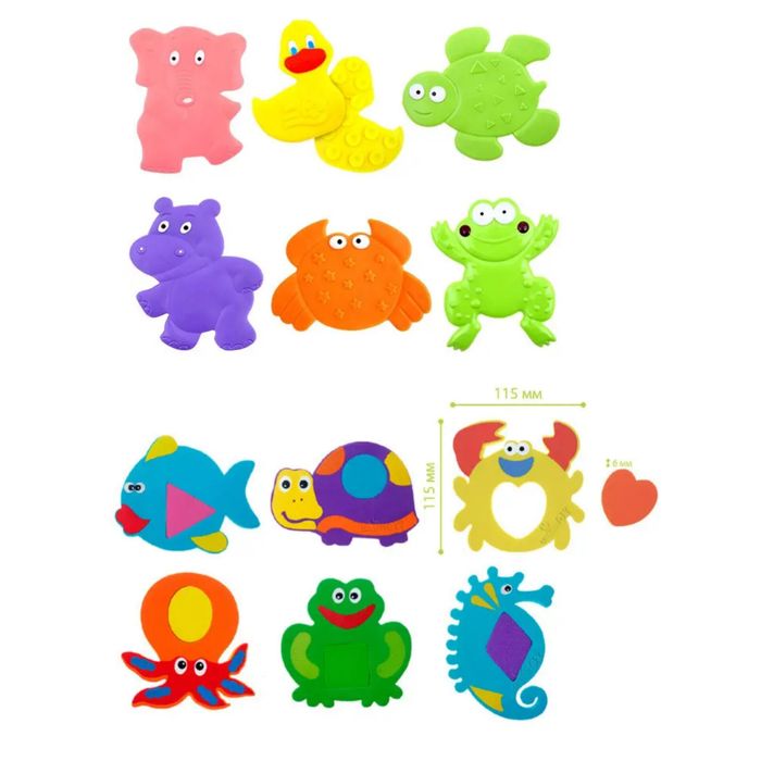 Набір великий аквапазли і мініковрики для купання ванній дитячі