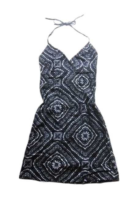 Czarna sukienka na lato 34,XS H&M wiązana na szyję wzór