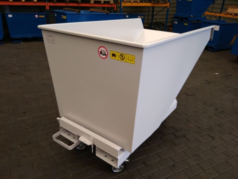Kontener stalowy samowyładowczy 1100 L | Mocna konstrukcja
