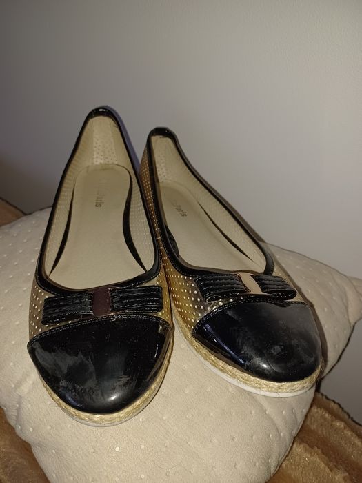 Baleriny czarno-złote