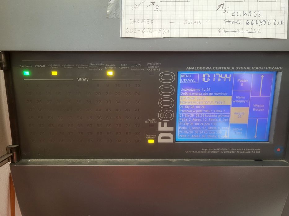 Centrala przeciwpożarowa manvier