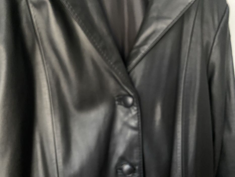 Płaszcz długi skórzany, szyty na miarę  naturalna skóra.