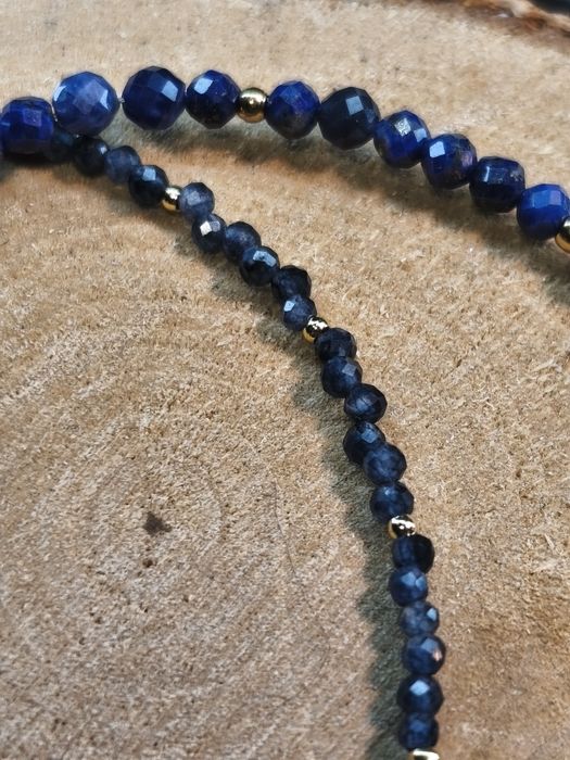 Naszyjnik lapis Lazuli i szafir