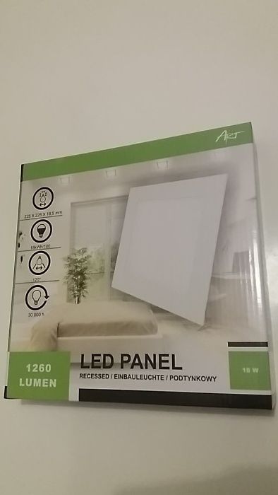 Panel LED kwadrat. 211mm, 18W, ultra slim 12mm, W 4000K  -1 sztuka