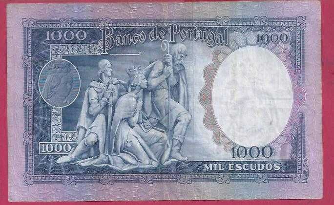 NOTA  DE   1.000 ESCUDOS  Ch 8A    1961     D. Filipa de Lencastre