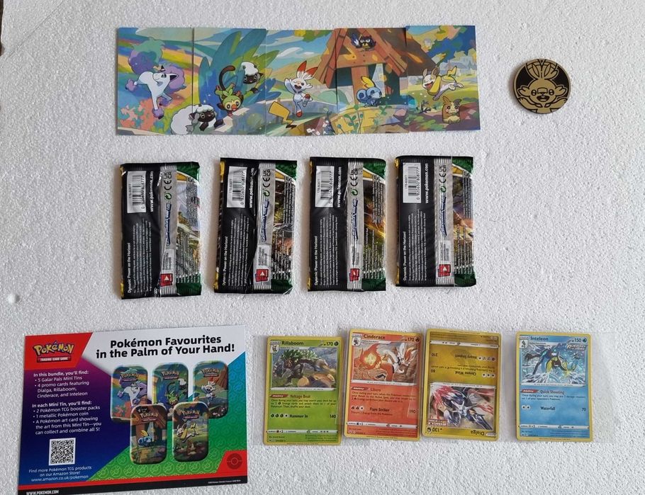 Pokemon envolving skies booster packs x4 + Artwork puzzle e cartas promocionais