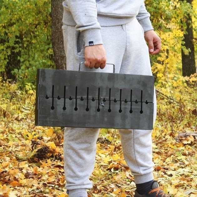 Мангал 3мм разборной чемодан 3 мм, книжка‼️ На 6◾️8◾️10◾️12 шампуров