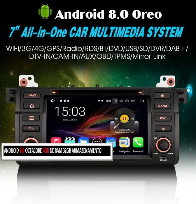 Bmw 320 E46 serie 3 2 Din Android 14 dvd OctaCore