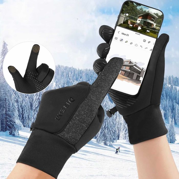 Rękawiczki sportowe zimowe dotykowe do biegania unisex rozmiar S