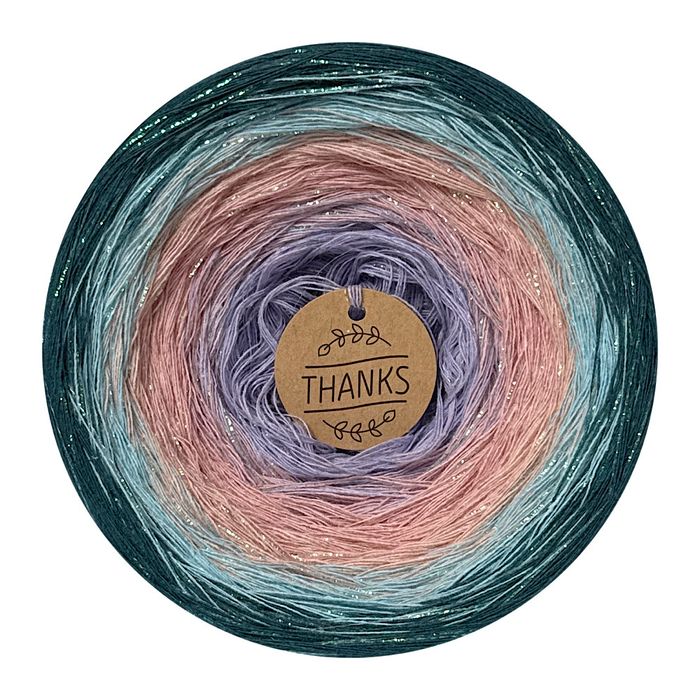 Motek ombre + lurex  Włóczka  860m 193g nr4