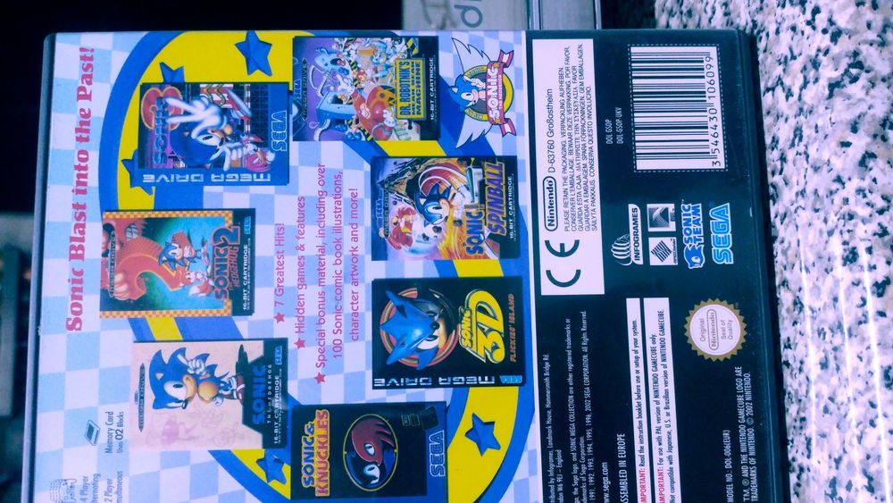 Jogo GameCube Sonic Mega collection 7 jogos,i