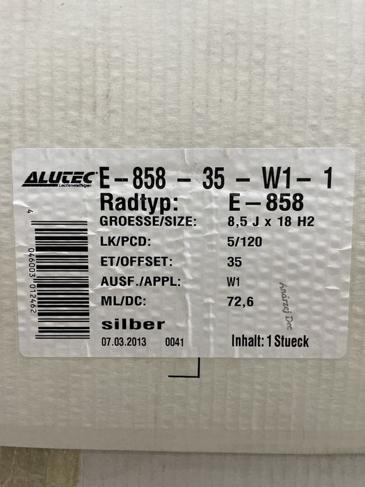 99 НОВЫЕ литые немецкие диски ALUTEC E 5/120 R18 BMW