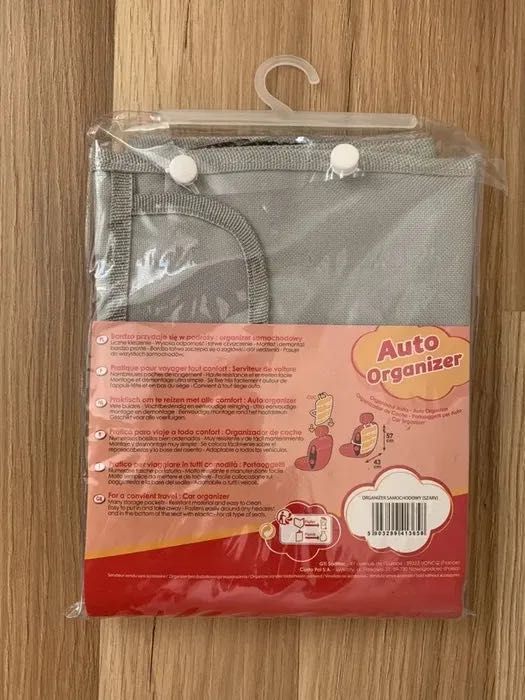 Nowy organizer samochodowy na fotel szary