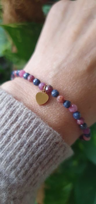 Bransoletka z kamieniami szlachetnymi handmade nowa