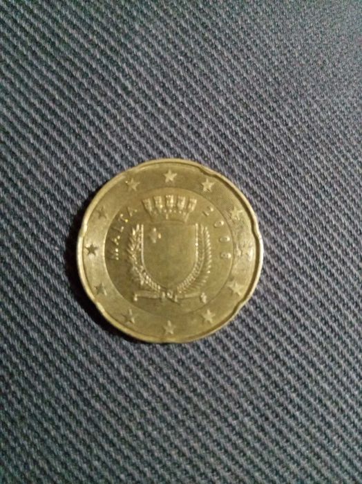 Moeda Malta 20 cêntimos - Ano 2008