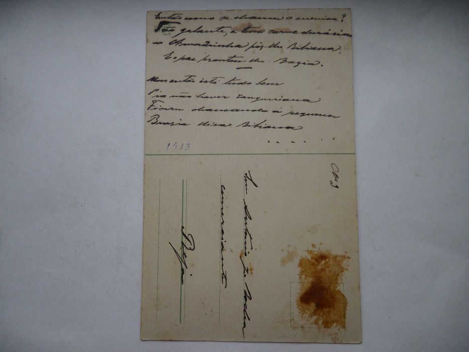 Postal antigo, imagem com relevo.  (2)