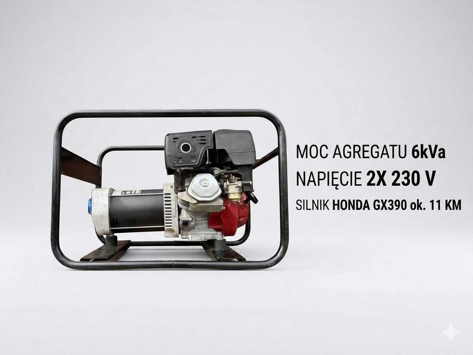 Agregat prądotwórczy Honda GX390 6 kVA 2x230v