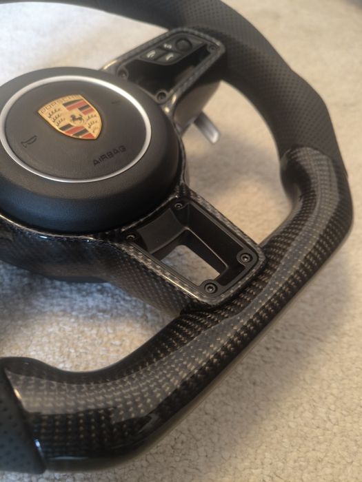 Volante Porsche 911 991 PDK Pele Perfurada Carbono Airbag