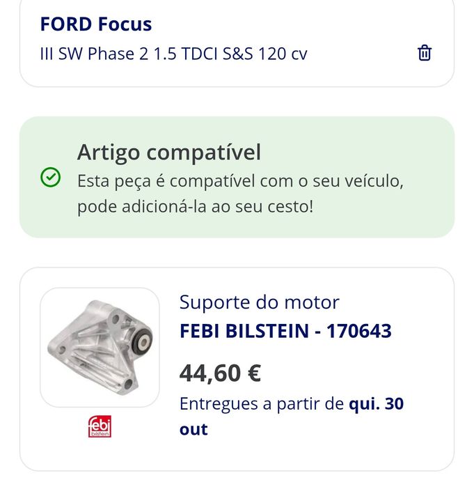 Suporte motor Ford Focus