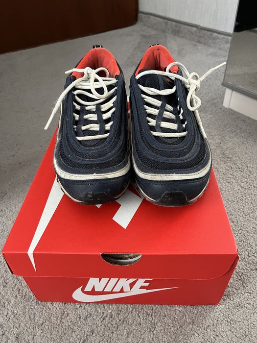 Nike air max 97 niebiesko biało pomarańczowe