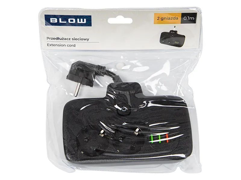 Rozgałęźnik sieciowy BLOW 2 gniazda + 3x USB + 1x USB-C 10cm 98-233#