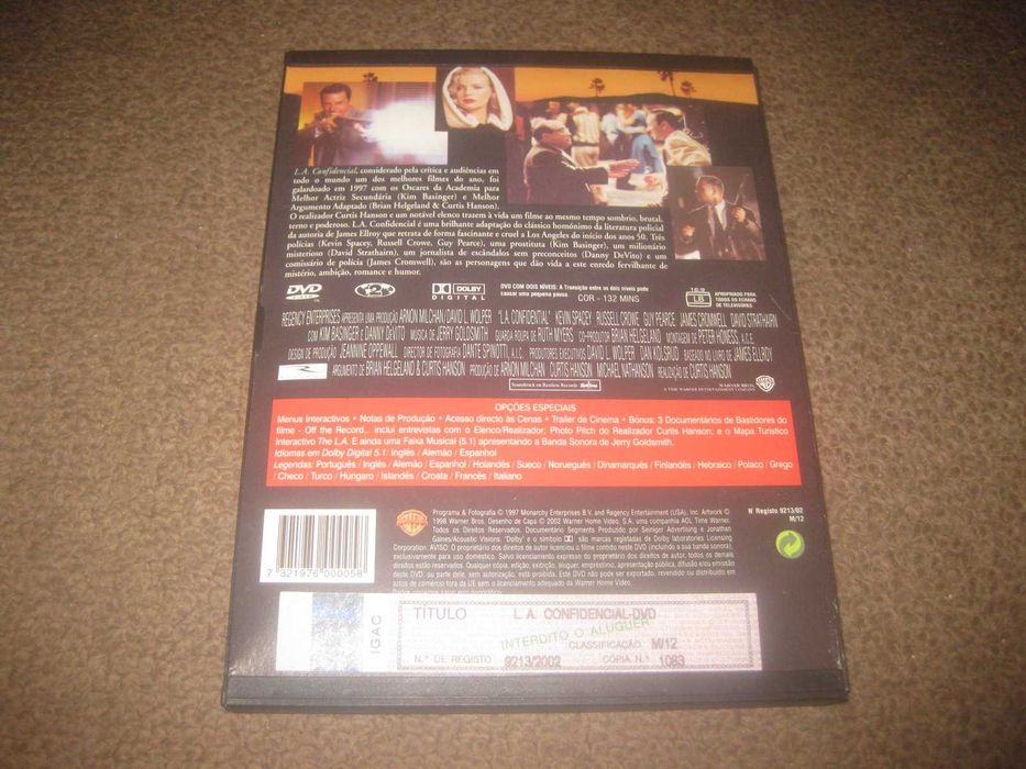 DVD "L.A. Confidencial" com Russell Crowe/Edição Snapper/Raro!
