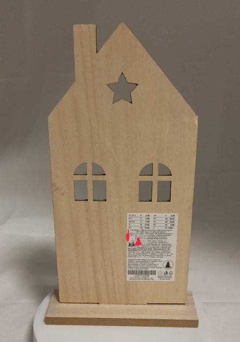 Drewniany domek dekoracyjny świąteczny Feeling Home 28x15x5cm