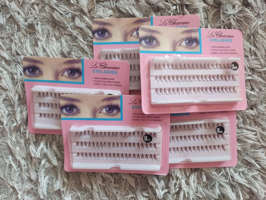 Nowe sztuczne rzęsy kępki czarne 10 zestaw makijaż akcesoria