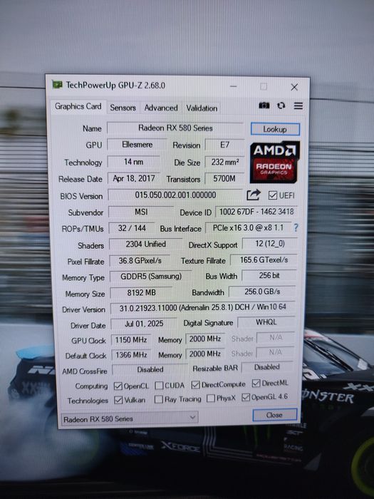 Видеокарта ASUS ROG-STRIX-RX580