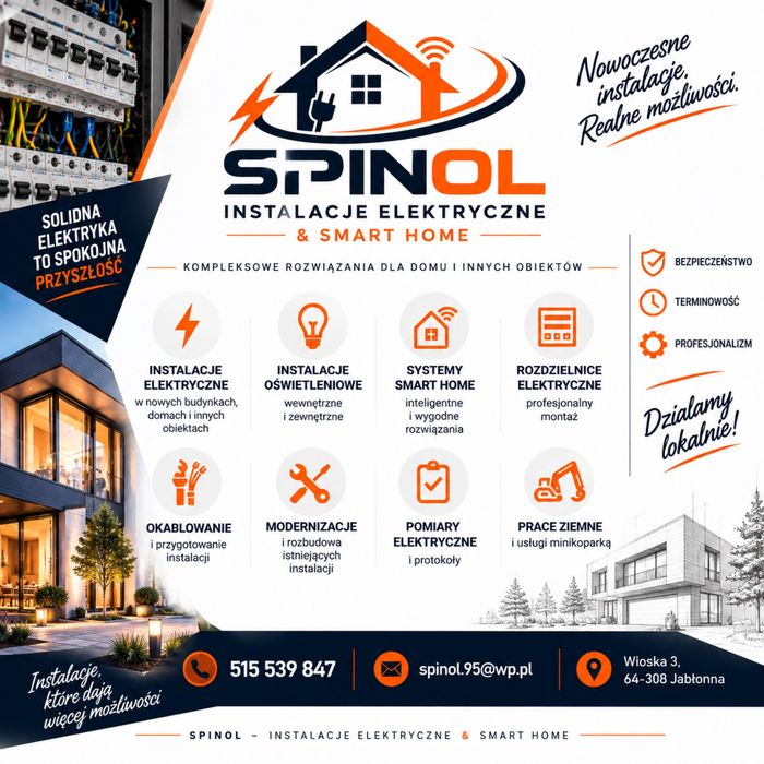Instalacje elektryczne | Smart Home | Pomiary | Minikoparka