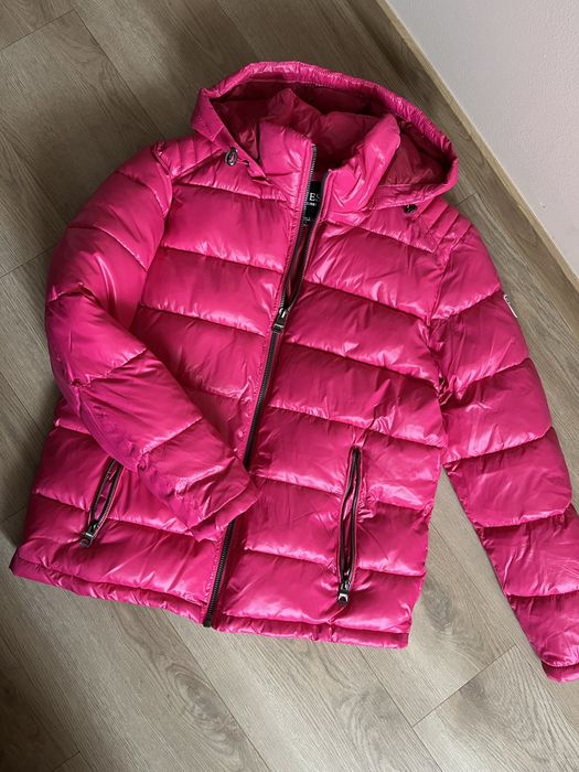 Guess różowa fuksjowa kurtka zimowa pikowana L zima