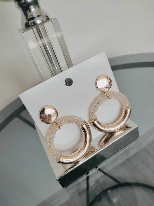 Złote okrągłe kolczyki h&m