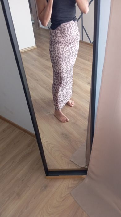 Spódnica maxi panterka siateczkowa z rozcięciem xs s