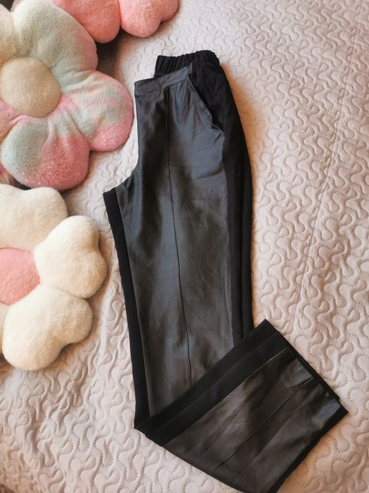 Tezenis spodnie skórkowo materiałowe legginsy kieszenie r. Xs/s