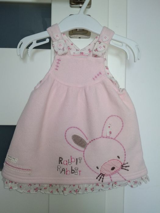 Next sliczna rózowa sukienka z królikiem, Rabbit, zajácem roz. 62