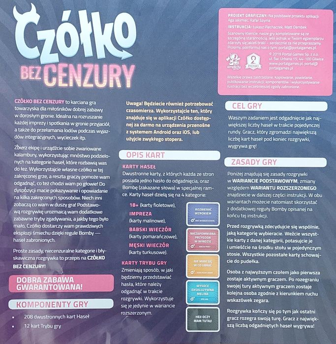 Gra karciana czółko