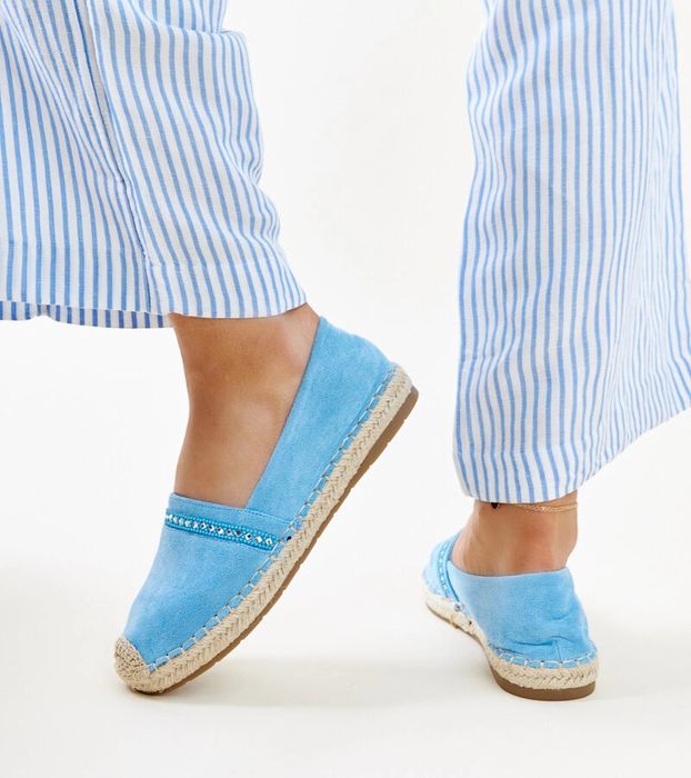 Niebieskie espadryle z cyrkoniami Abia