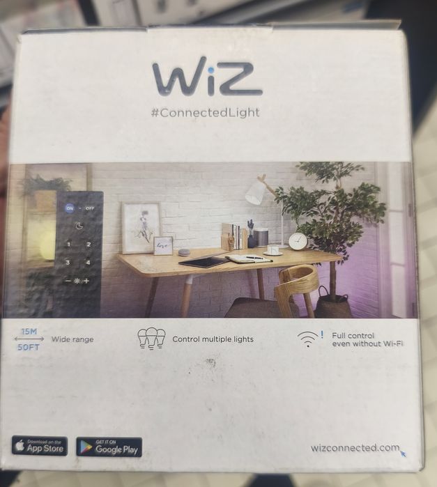 Pack 2 Lâmpadas Inteligentes WiZ LED Color + Comando WiZmote